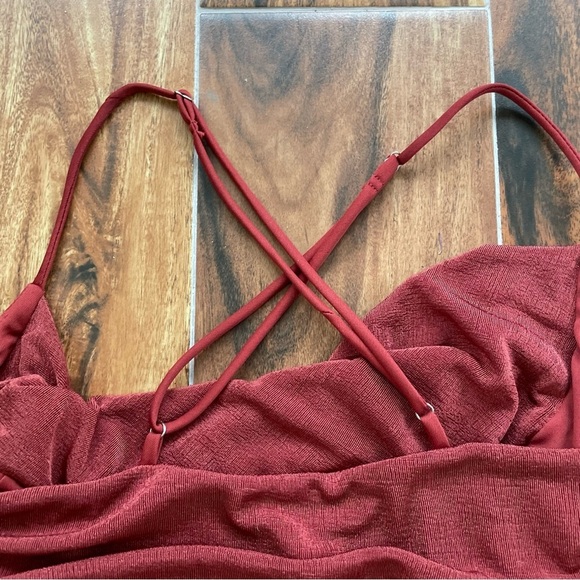 Lucy in the Sky Ruched Halter Dress in Rust Orange Size S - Picture 10 of 11